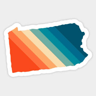 Pennsylvania State Retro Map Sticker